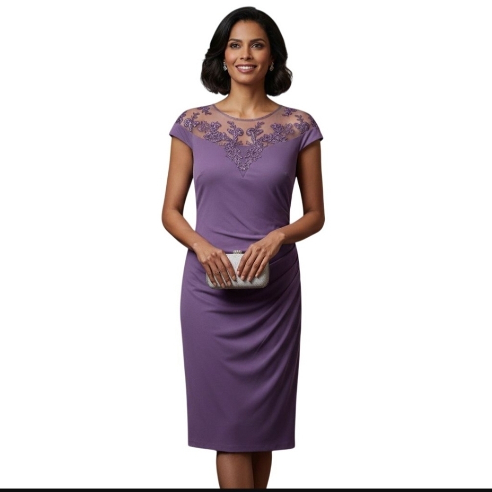 Azazie Mother Of The Bride/Groom Bridesmaid Maid Of Honor Lavender Dress Size 14